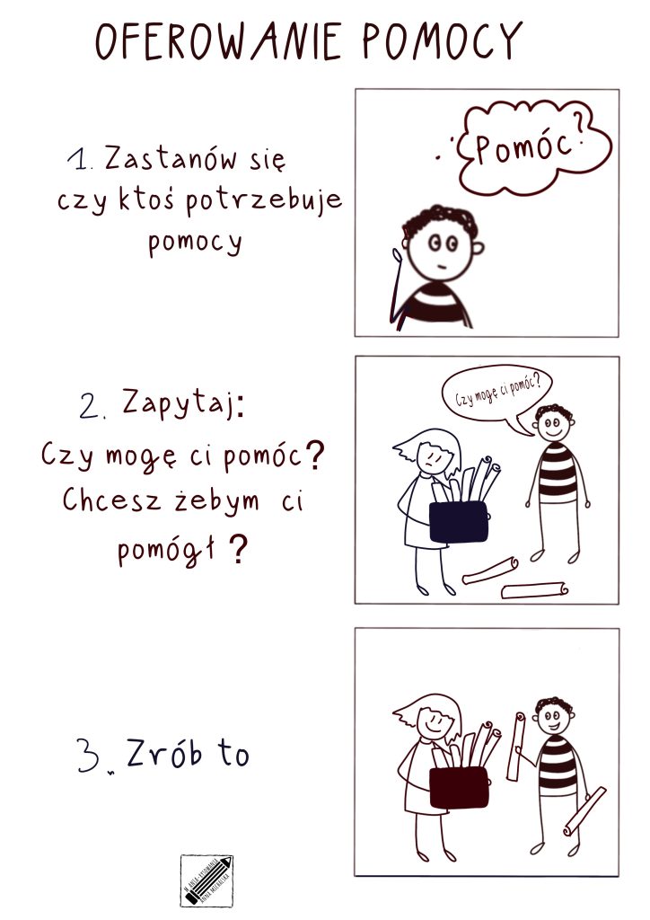 kroki umiejętności oferowania pomocy