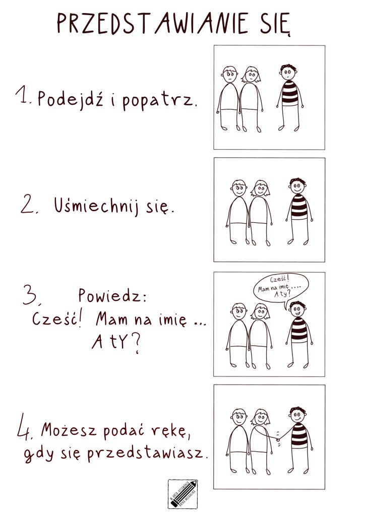 kroki umiejętności społecznej - przedstawianie się